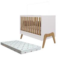 Kit Berço Guti Branco/Amêndoa + Colchão Orthoflex Infantil Kit Berço Guti Branco/Amêndoa + Colchão Orthoflex Infantil
