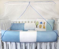 Kit Berço Kids com Mosquiteiro Comum Nanna Baby - Safari Azul