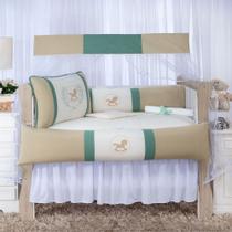 Kit Berço Menino Horse 10 peças Americano 100% algodão Enxoval de Bebê