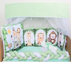 Kit Berço Menino Trança Sublimado Com Trocador Sublimado