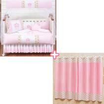 Kit berço modelo coroa com cortina conforto 12 peças lançamento