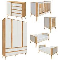 Kit Berço Multifuncional Guarda Roupa E Cômoda Quarto Bebê