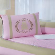 Kit Berço Padrão Americano Protetor Urso Realeza Rosa Bebê Menina 10 Peças Kit Berço Padrão Americano Protetor Urso Realeza Rosa Bebê Menina 10 Peças