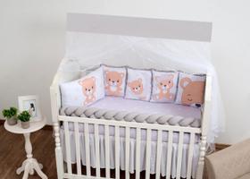 Kit Berço Padrão Americano Ursinho Unisex Bege Completo