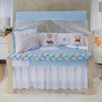 Kit Berço Padrão Sublimado Almofadinha 12 Peças Americano Enxoval Completo - 116