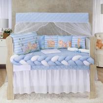 Kit Berço Padrão Sublimado Almofadinha 12 Peças Americano Enxoval Completo - 116