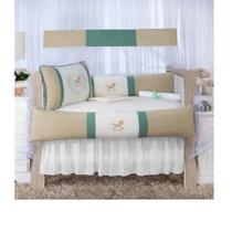 Kit Berço Para Bebê Americano 10 Peças 100% Algodão Classico Madri Horse Kit Berço Para Bebê Americano 10 Peças 100% Algodão Classico Madri Horse