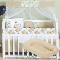 Kit Berço para Menino com Ninho Redutor para berço Normal Safari Azul