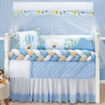Kit berço para o quarto do bebê 11 peças safari azul