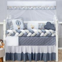 Kit berço para quarto do bebê 11 peças safari cinza