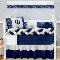 Kit berço para quarto do bebê 11 peças safari marinho