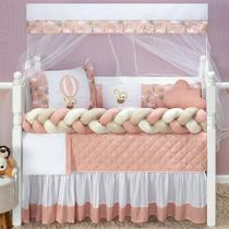 Kit berço para quarto do bebê 11 peças safari rose