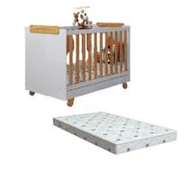 Kit Berço Pingo Branco com Amêndoa com Colchão Orthoflex Infantil 10 Kit Berço Pingo Branco com Amêndoa com Colchão Orthoflex Infantil 10