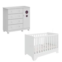 Kit Berço Popy Cômoda Bolinha Peroba Branco Quarto Infantil Kit Berço Popy Cômoda Bolinha Peroba Branco Quarto Infantil
