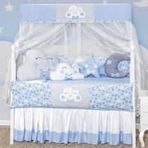 Kit Berço Proteção Duas Laterais 12P Formato Nuvem Azul Kit Berço Proteção Duas Laterais 12P Formato Nuvem Azul