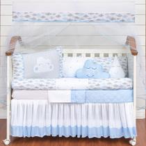 Kit Berço Rolinho Nuvem Chuva ul Menino Bebê 11 Peças Kit Berço Rolinho Nuvem Chuva ul Menino Bebê 11 Peças