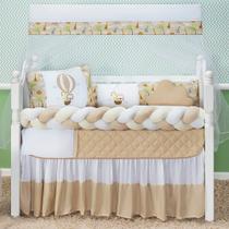 Kit Berço Safari Balão Trançado Leão Bichinhos Girafa 11 peças