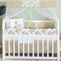 Kit Berço Safari Verde Menino 11 Peças Americano com Trança - Chuva De Amor Baby