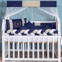 Kit Berço Slim 7 Peças Realeza Marinho com Ninho Redutor Slim Enxoval Bebê Kit Berço Slim 7 Peças Realeza Marinho com Ninho Redutor Slim Enxoval Bebê