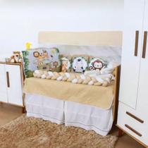 Kit Berço Sublimado com Almofadas e Trança Padrão Americano Bebê Menina Menino