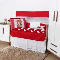 Kit Berço Sublimado com Trança Padrão Americano 10 Peças Bebê Menina Menino