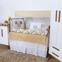 Kit Berço Trança Americano Bordado Menino Menina 10 Peças