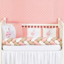 Kit Berço Trança Nuvem Feliz Menina Menino Com Coberdrom 7 Peças Lançamento