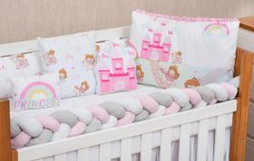 Kit Berço Trança Princesa Fofura 11 Peças Completo Menina Kit Berço Trança Princesa Fofura 11 Peças Completo Menina