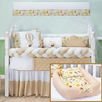 Kit Berço Trança Safari Balão Premium Ninho Redutor Naninha 15 Peças Kit Berço Trança Safari Balão Premium Ninho Redutor Naninha 15 Peças