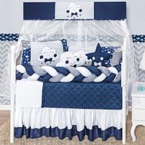 Kit Berço Trançado Chuva de Amor Nuvem Gota e Lua Marinho 12 peças Completo Americano e Nacional Kit Berço Trançado Chuva de Amor Nuvem Gota e Lua Marinho 12 peças Completo Americano e Nacional