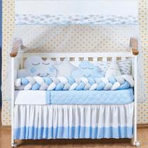 Kit Berço Trançado Completo Chuva de Amor Cabeceira Nuvem Azul Gota menino 12 p com almofada Estrela Kit Berço Trançado Completo Chuva de Amor Cabeceira Nuvem Azul Gota menino 12 p com almofada Estrela