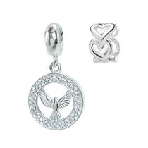 Kit Berloque Espírito Santo Separador Corações Prata 925