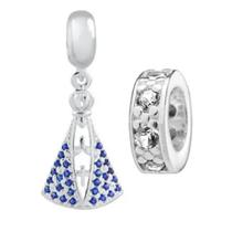 Kit Berloque Nossa Senhora Aparecida Separador Cristal Prata 925 Kit Berloque Nossa Senhora Aparecida Separador Cristal Prata 925