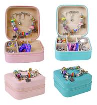 Kit Berloque Pulseira Infantil 110pçs Com Porta Joias Linda E Delicada Escolha o Modelo