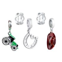 Kit Berloques Agro Love Trator, Ferradura e Chapéu em Prata 925