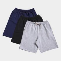 Kit Bermuda Básicos 3 Peças Masculina