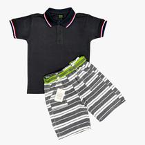 Kit Bermuda Infantil Listrada e Polo Malha Piquet