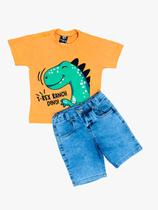 Kit Bermuda Jeans Infantil + Camiseta Menino Kit Bermuda Jeans Infantil + Camiseta Menino