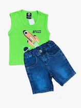 Kit Bermuda Jeans Regata Malha Algodão