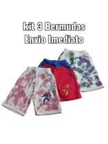 Kit Bermuda Shorts Infantil Menino Personagens