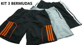 kit Bermuda Shorts Maculino - 38 ao 44 Tactel, Academia, Esporte, Casual