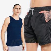 Kit Bermuda Shorts + Regata Camiseta Fitness MASCULINA POLIAMIDA 281 - IRON