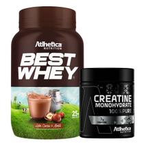 Kit Best Whey Isolado 3W Cacau Avela 900g Creatina Atlhetica