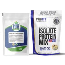 Kit Beta Alanina C/Creatina 500g Pure + Whey Profit 900g Baunilha