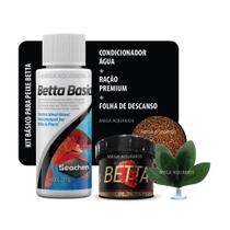 Kit Betta Ração Poytara 14G + Betta Basics + Folha Descanso