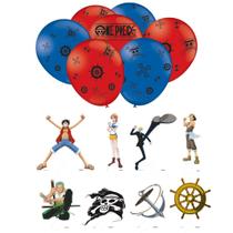 Kit Bexigas Balão e Display Decoração de Mesa Festa One Piece