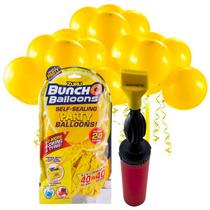 Kit Bexigas Balões Colorida Amarela Lisa 11 Polegadas com 24 Unidades Bico Anti Vazamento + Inflador Manual - Atco