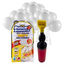 Kit Bexigas Balões Colorida Branca Pura 11 Polegadas com 24 Unidades Bico Anti Vazamento + Inflador Manual - Atco