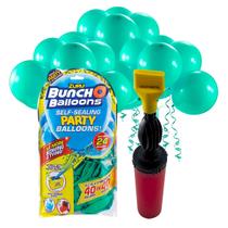 Kit Bexigas Balões Colorida Verde Escura 11 Polegadas com 24 Unidades Bico Anti Vazamento + Inflador Manual - Atco