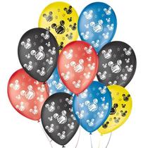 Kit Bexigas Mickey Balões Festa Temática Aniversário 12un